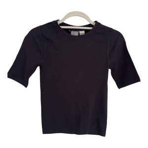 Calia Focus Seamless Crop Tee Pure Ebony Black XS WAX15125 Wicking Breathable